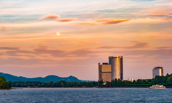 Bundesviertel federal government district aerial panoramic view in Bonn city in Germany