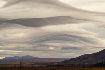 Mystical clouds like drawn, Norilsk