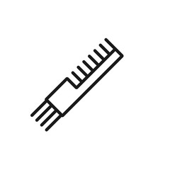 Thin line icon of comb, tool, barber. Editable vector stroke 64x64 Pixel.