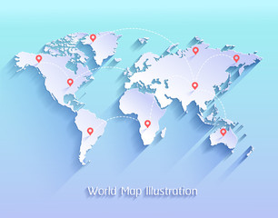 World map vector illustration.