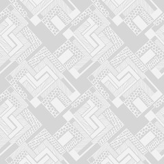 seamless geometric abstract pattern with waves of stripes and dots