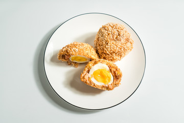Scotch Eggs with Decorated background