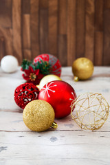 Composition of the Christmas decorations balls isolated