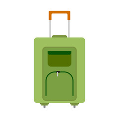 Green wheeled travel bag with luggage