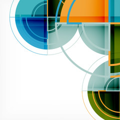 Creative circles geometric abstract background with 3d effect