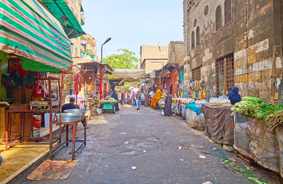 The Dirty Street Of Old Market, Cairo, Egypt