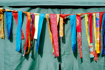 Colourful cloth decoration