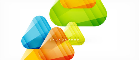 Glass triangles modern geometric composition, abstract background