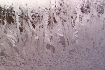 Fototapeta premium Frosted window winter glass.