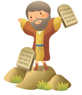 recommend clip art: Moses standing and holding ten commandments