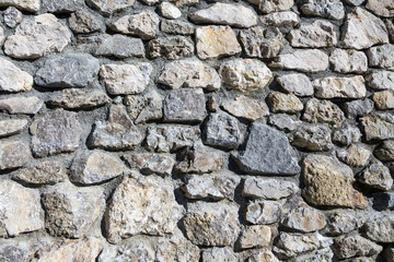 Background. Stacked Stone Wall, close up.