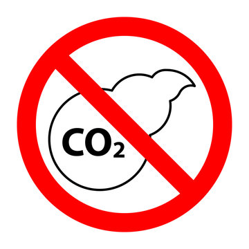 CO2 air pollution stop forbidden prohibition sign