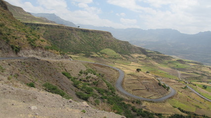 Landschaft in Äthiopien Straße nach Lalibela