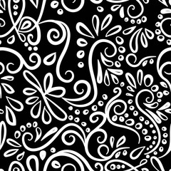 Happy New Year seamless winter pattern with curls.new year's card.