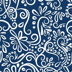 Happy New Year seamless winter pattern with curls.new year's card.