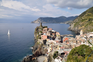 View of Vernazza in the Cinque Terre in Liguria - Italy