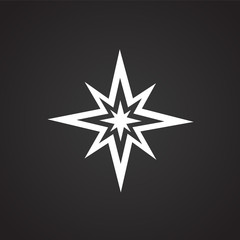 Christmas star on black background icon