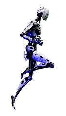 3D Rendering Male Robot on White