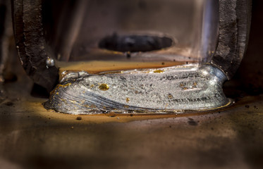 welder seam onto steel sheet metal