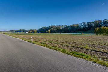 Landstraße im Herbst