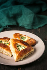 triangle pie with egg