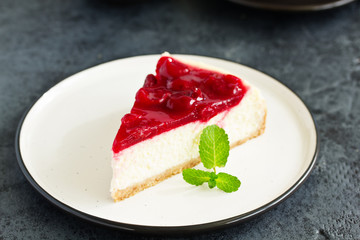 Cheesecake with Cherry Jelly.