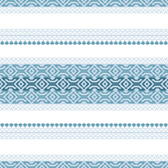 Merry Christmas. Seamless pattern with a winter theme in ethno style. Geometric shapes, triangle, square, rhombus. Tribal motifs Scandinavian, Indian. 