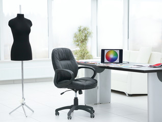 office for contemporary designer clothing.photo with copy space