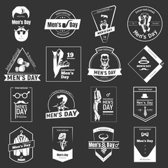 Fototapeta premium November mens day logo set. Simple set of november mens day vector logo for web design on gray background