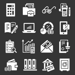 Accounting international day icon set. Simple set of accounting international day vector icons for web design on gray background