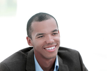 closeup.portrait of a handsome business man isolated on white background