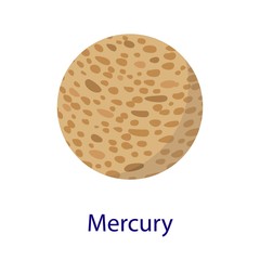Mercury planet icon. Flat illustration of mercury planet vector icon isolated on white background