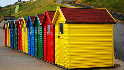 colorful beach huts