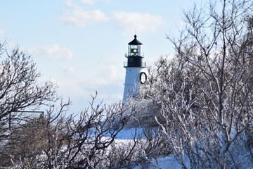 lighthouses snow winter ice