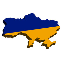 3D Vector. Map of Ukraine
