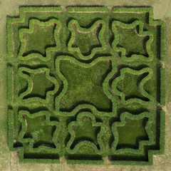 Aerial view of Green maze garden