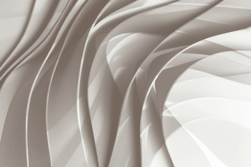 Curved elements on white background, stripe waves