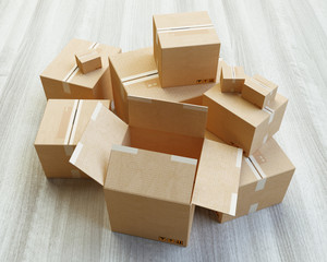 Cartboard boxes, 3d illustration