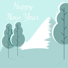 Winter Background with Happy New Year