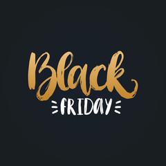 Black Friday, vector handwritten phrase. Calligraphy for sales poster, discount card, label or sticker.