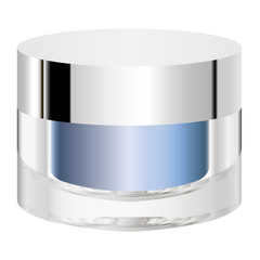 Cosmetic jar mock up vector illustration. Packaging for body cream, butter, scrub, bath salt, gel, skin care, powder.