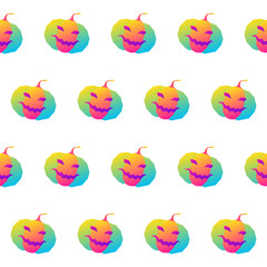 Abstract rainbow happy halloween seamless background. Modern pattern for halloween card, party invitation, menu, wallpaper, holiday shop sale, bag print, t shirt, workshop advertising etc.