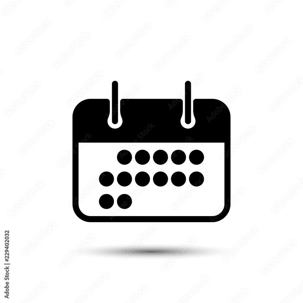 Poster calendar icon isolated on white background with shadow. web symbol for artwork. flat vector illustra