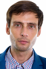 Fototapeta premium Face of young handsome businessman looking at camera