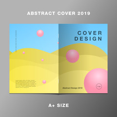 Yellow curve on blue gradient book report Cover 2019