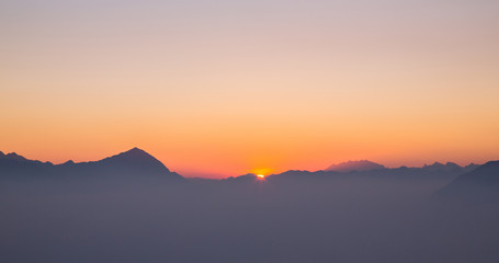 tramonto alpino