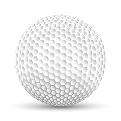 Golf ball with shadow, 3 d,  vector illustration

