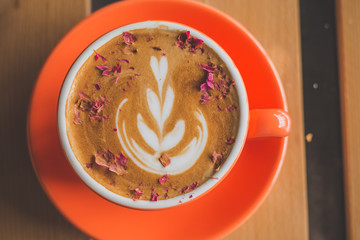 Rose Latte coffee latte with rose petals
