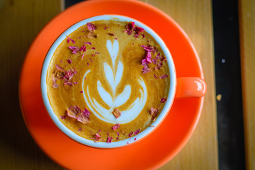 Rose Latte coffee latte with rose petals