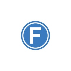F letter circle logo design illustration